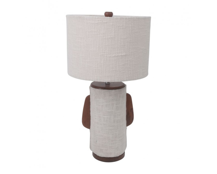 Sagebrook - Ecomix Fabric Lamp With Wood in Ivory