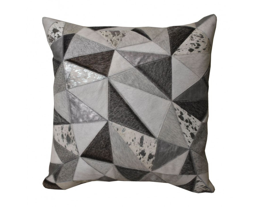 Sagebrook - 20"x20" Leather Geo Patch Decorative Pillow in Multi