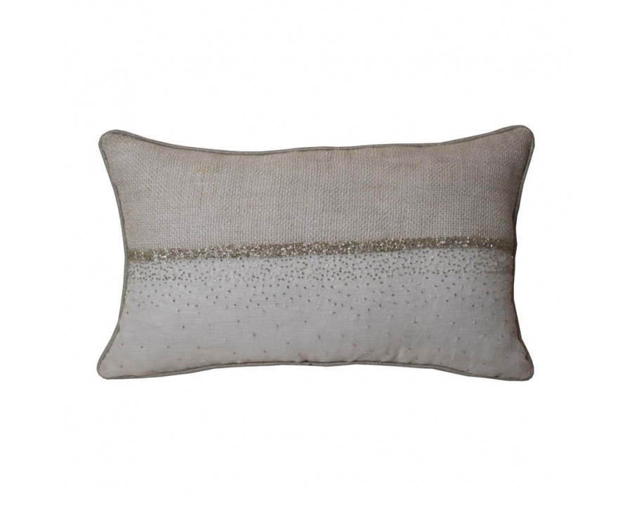 Sagebrook - 20"x12" Linen Sparkle Hand Embroidery Decorative Pillow