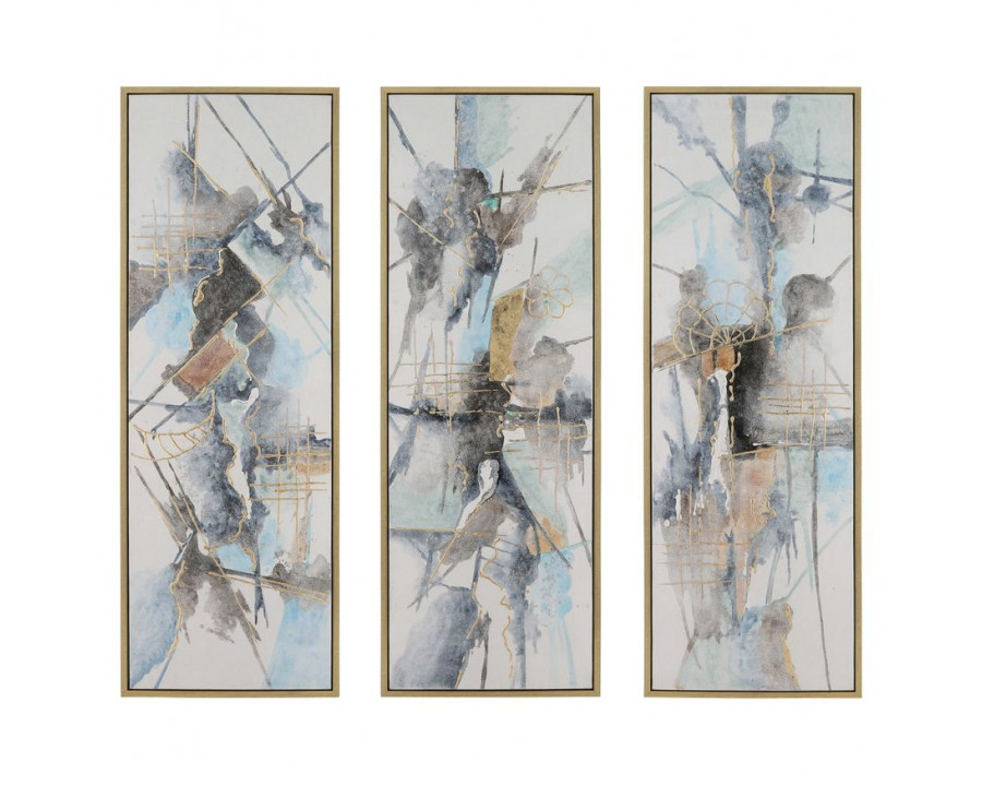 Sagebrook - Abstract Canvases (Set Of 3) in Multi