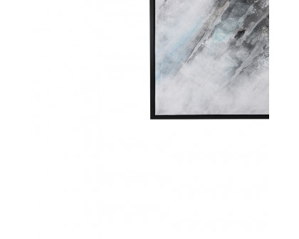 Sagebrook 74" Abstract Canvas - Gray On Black Frame