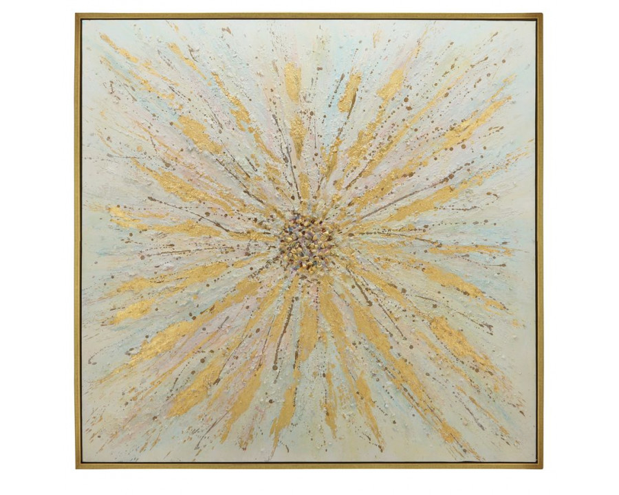 Sagebrook - Gold Bursts Canvas On Gold Frame