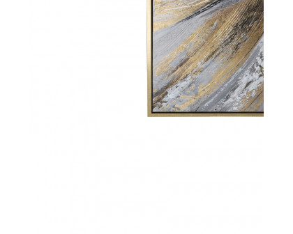 Sagebrook - Abstract Canvas in Gray On Gold Frame