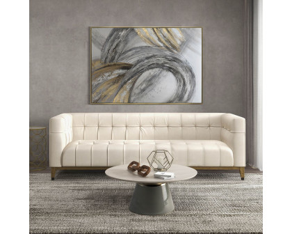 Sagebrook - Abstract Canvas in Gray On Gold Frame