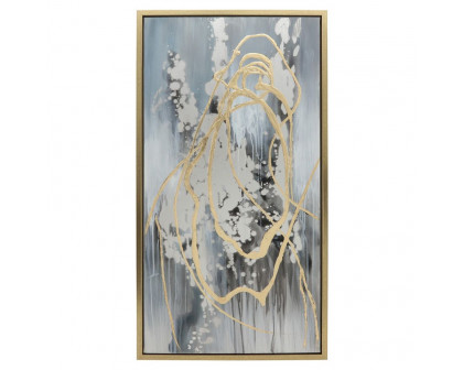 Sagebrook - Abstract Canvases (Set Of 3) in Multi On Gold Frame