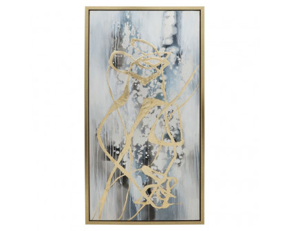 Sagebrook - Abstract Canvases (Set Of 3) in Multi On Gold Frame