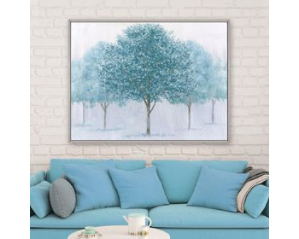 Sagebrook - Hand Painted Tree Canvas in Green