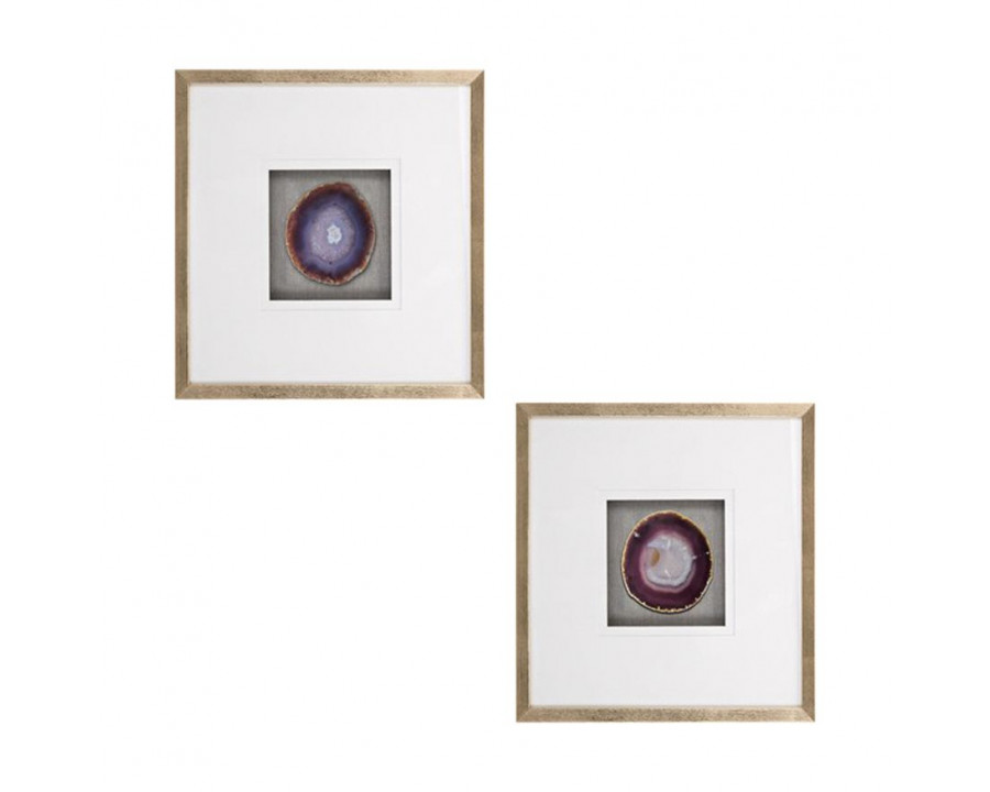 Sagebrook - Framed Agate (Set Of 2) in Purple