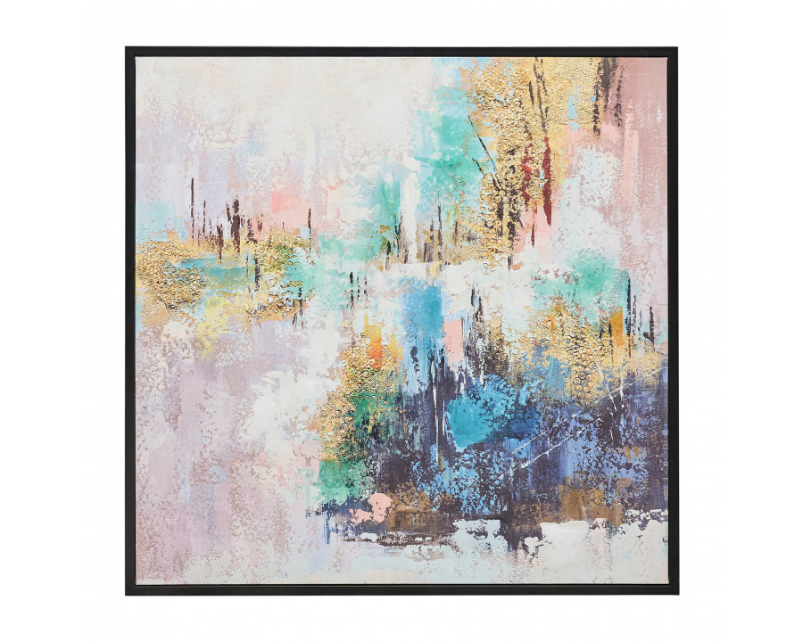 Sagebrook 32"x32" Hand Painted Abstract Canvas - Multi-Color