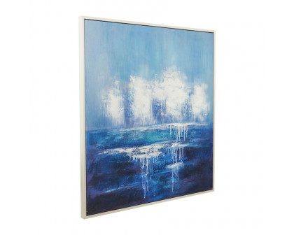 Sagebrook - Hand Painted Abstract Canvas in Blue/White