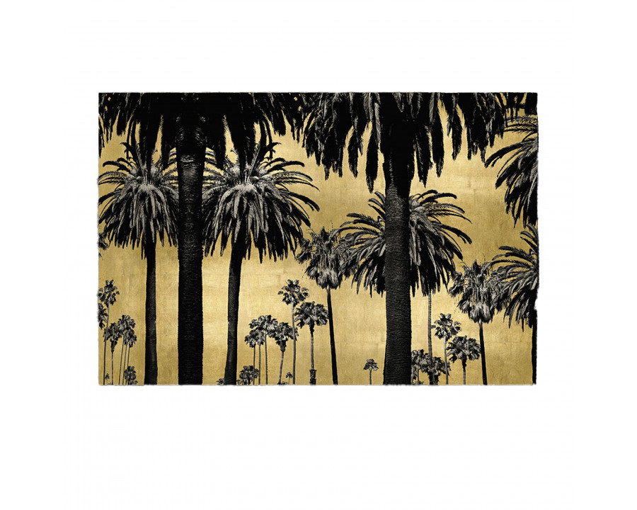 Sagebrook - 71"x47" Palm Trees Metallic Tempered Glass Art in Black