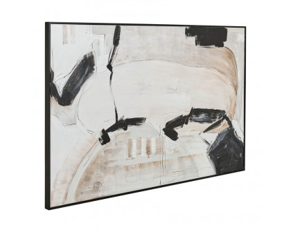 Sagebrook - Framed Hand Painted Abstract Canvas in Gray/Black