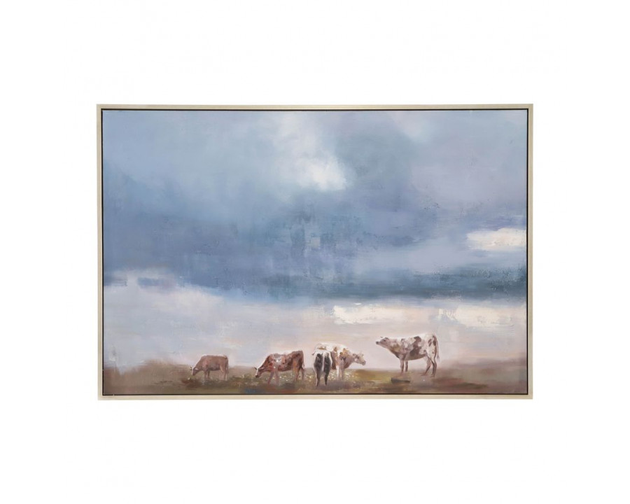 Sagebrook - Framed Hand Painted Farm Canvas in Multi