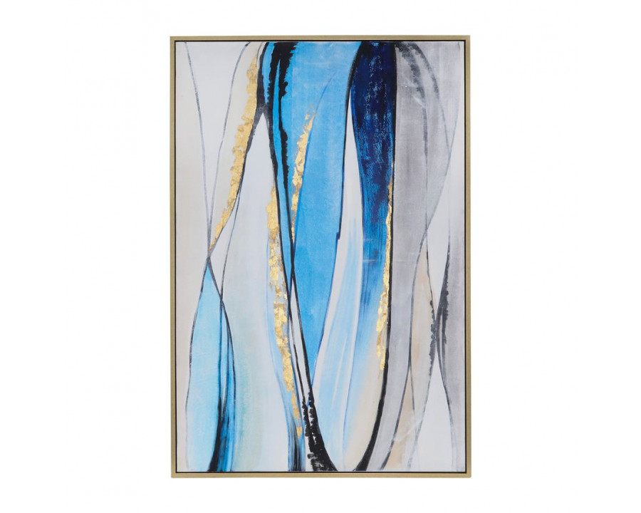 Sagebrook - Framed Hand Painted Abstract Canvas in Blue