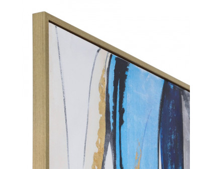 Sagebrook - Framed Hand Painted Abstract Canvas in Blue