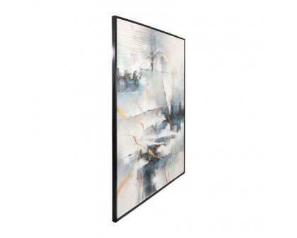 Sagebrook - Framed Hand Painted Abstract Canvas in Ivory