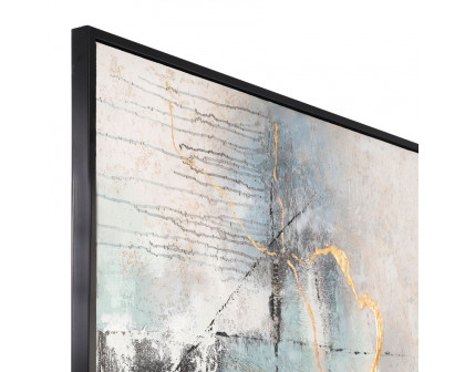 Sagebrook - Framed Hand Painted Abstract Canvas in Ivory