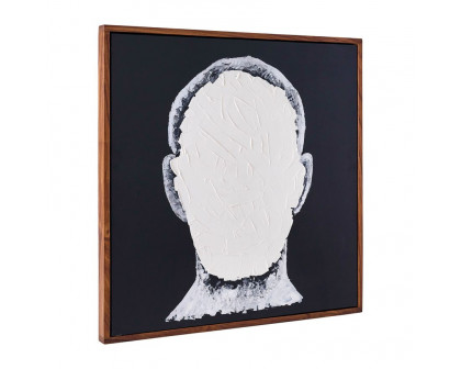 Sagebrook - Hand Painted Blank Face Man in Ivory/Black