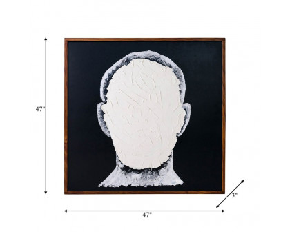 Sagebrook - Hand Painted Blank Face Man in Ivory/Black