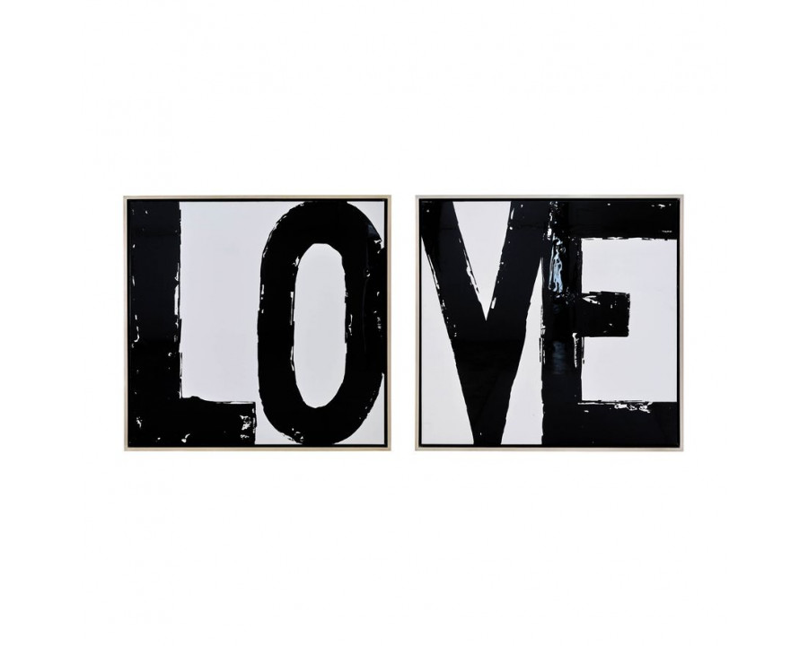 Sagebrook - Hand Painted Love Frames (Set Of 2) in Black