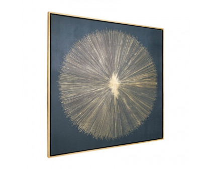 Sagebrook - Hand Painted Shining Gold Leaf Canvas in Black