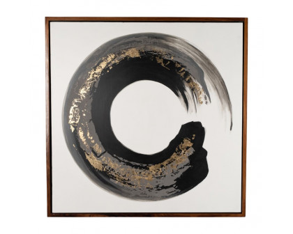 Sagebrook - Hand Painted Letter O Frames (Set Of 2) in Black/Gold