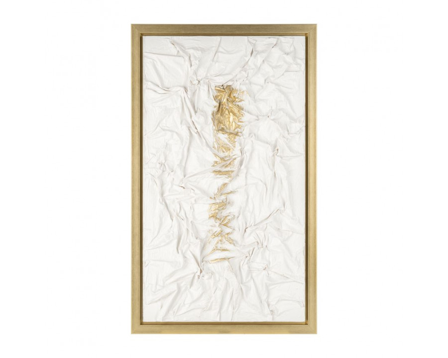 Sagebrook - Hand Painted Textured Acrylic in White/Gold