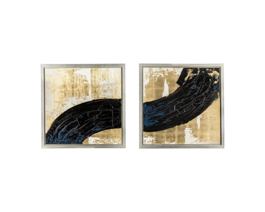 Sagebrook - Hand Painted Matching Black Streak (Set Of 2) in Gold