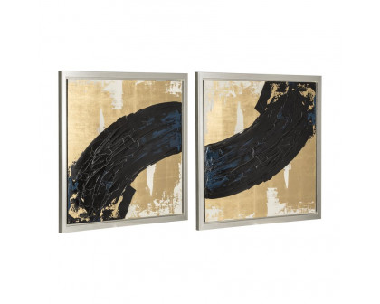 Sagebrook - Hand Painted Matching Black Streak (Set Of 2) in Gold