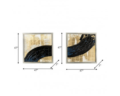 Sagebrook - Hand Painted Matching Black Streak (Set Of 2) in Gold