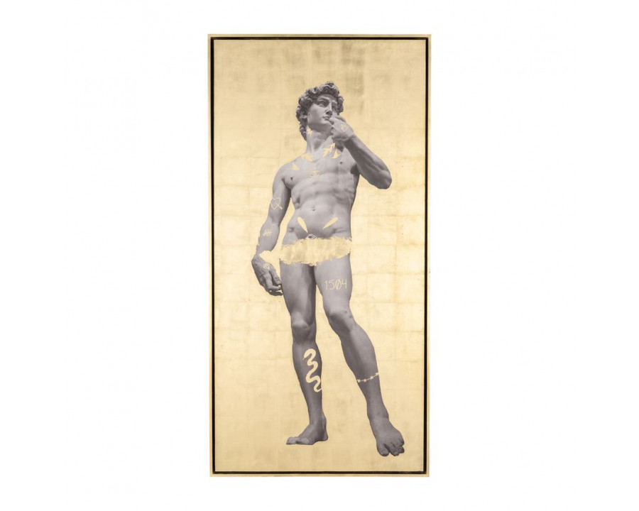 Sagebrook - Hand Painted David In Gold in White