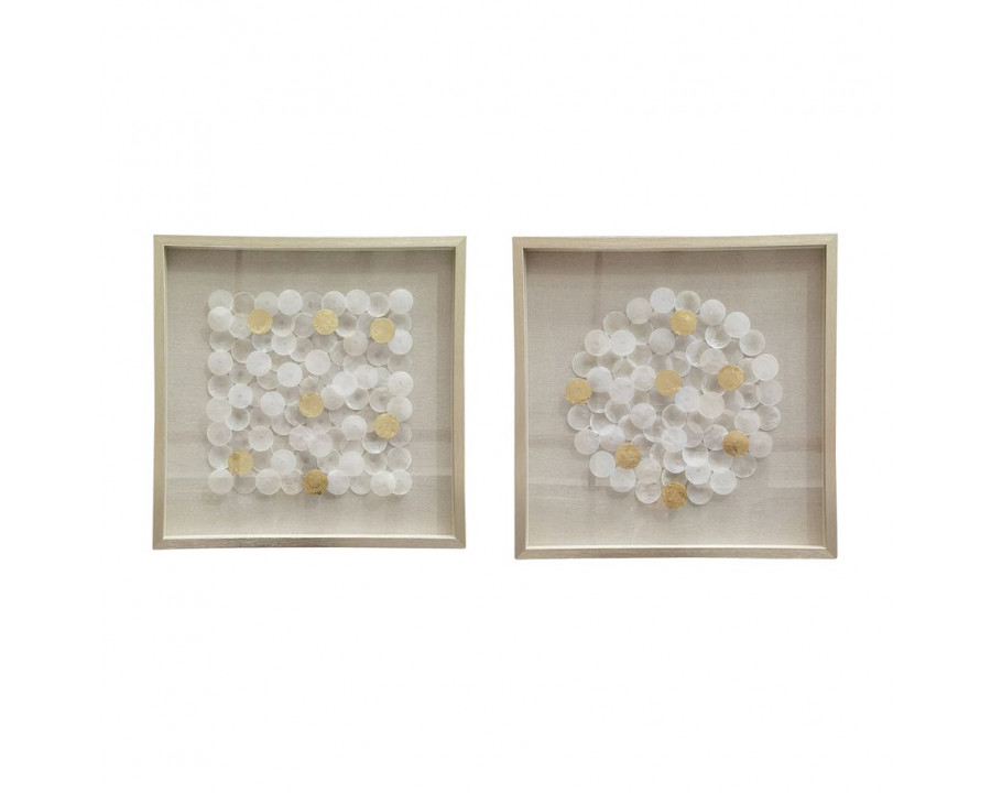 Sagebrook - Capiz Shadow Box (Set Of 2) in Multi