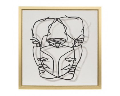 Sagebrook Gold Frame Hand Painted Face Illusion