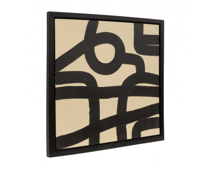 Sagebrook - Hand Painted Curvy-Cross Roads in Ivory/Black