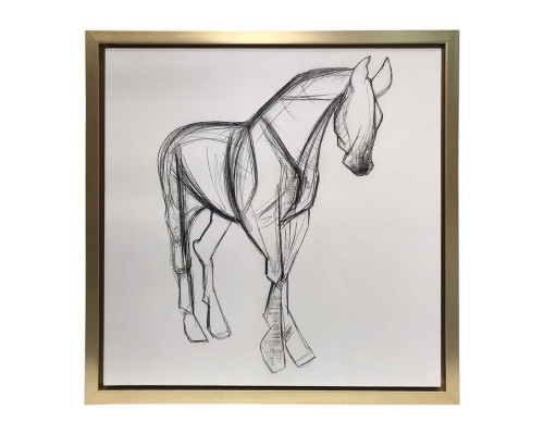 Sagebrook - Hand Painted Elegant Horse Sketch