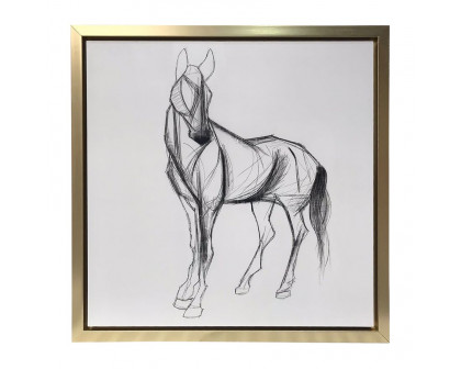 Sagebrook Hand Painted Elegant Horse Sketch