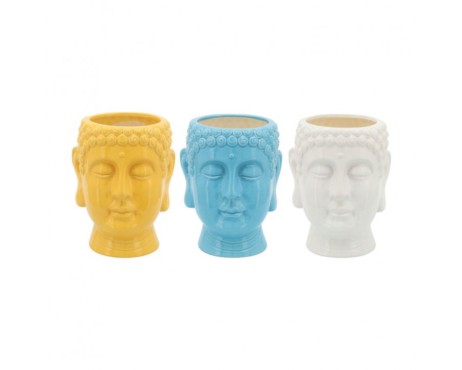 Sagebrook - 8.5" 40 Oz Buddha Citronella Candles (Set of 3) in Multi