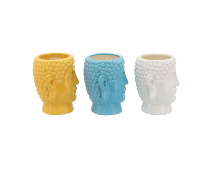 Sagebrook - 8.5" 40 Oz Buddha Citronella Candles (Set of 3) in Multi