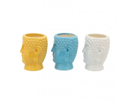 Sagebrook - 8.5" 40 Oz Buddha Citronella Candles (Set of 3) in Multi