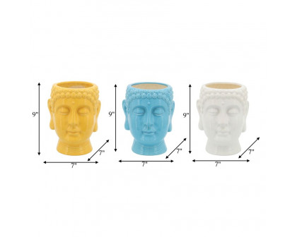 Sagebrook - 8.5" 40 Oz Buddha Citronella Candles (Set of 3) in Multi