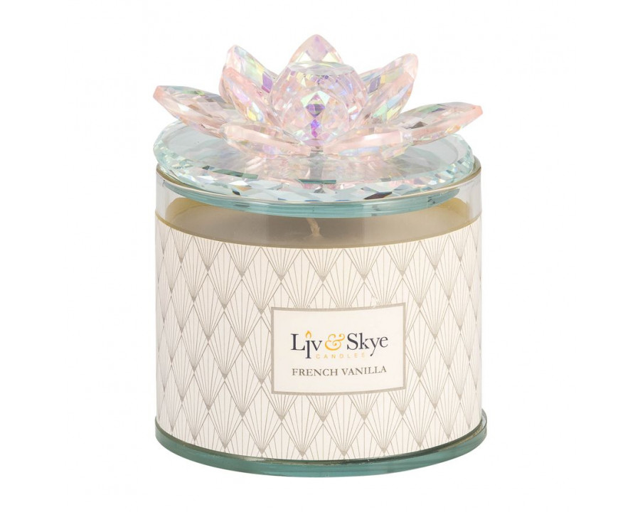 Sagebrook - 5" 13 Oz French Vanilla Lotus Candle in Blush