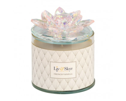 Sagebrook - 5" 13 Oz French Vanilla Lotus Candle in Blush