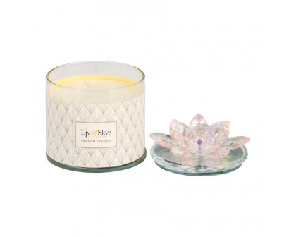 Sagebrook - 5" 13 Oz French Vanilla Lotus Candle in Blush