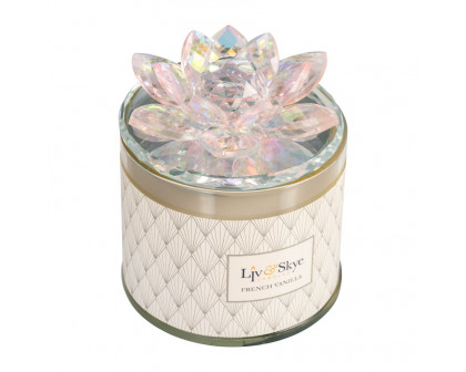 Sagebrook - 5" 13 Oz French Vanilla Lotus Candle in Blush