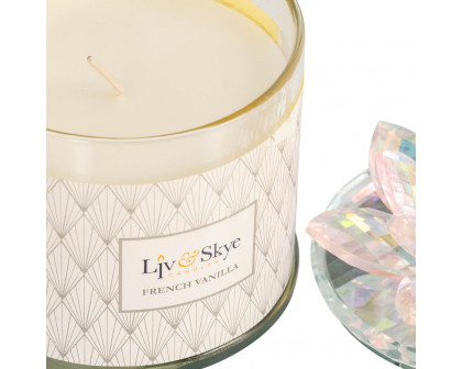 Sagebrook - 5" 13 Oz French Vanilla Lotus Candle in Blush