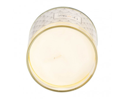 Sagebrook - 5" 13 Oz French Vanilla Lotus Candle in Blush