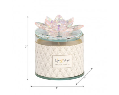 Sagebrook - 5" 13 Oz French Vanilla Lotus Candle in Blush