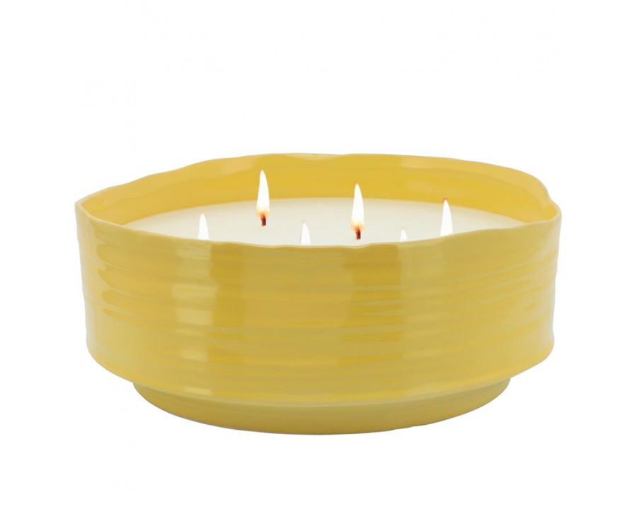 Sagebrook 10" 67 Oz Citronella Candle Planter - Yellow