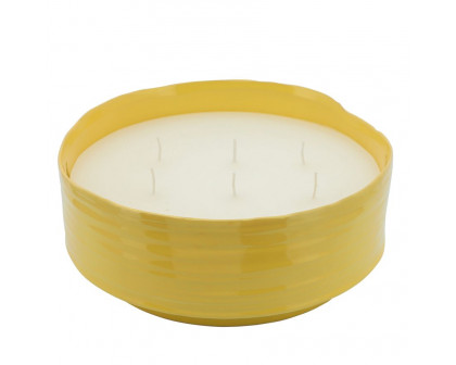 Sagebrook 10" 67 Oz Citronella Candle Planter - Yellow