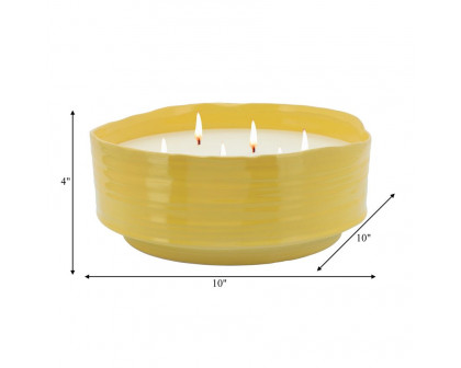 Sagebrook 10" 67 Oz Citronella Candle Planter - Yellow